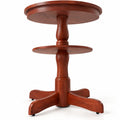 Airfind 2-Tier Round High Top Bar Table with Storage Shelf and Pedestal Base, 88 lbs Capacity, Rubber Wood MDF Frame, 29.5 Inch x 42 Inch Footprint