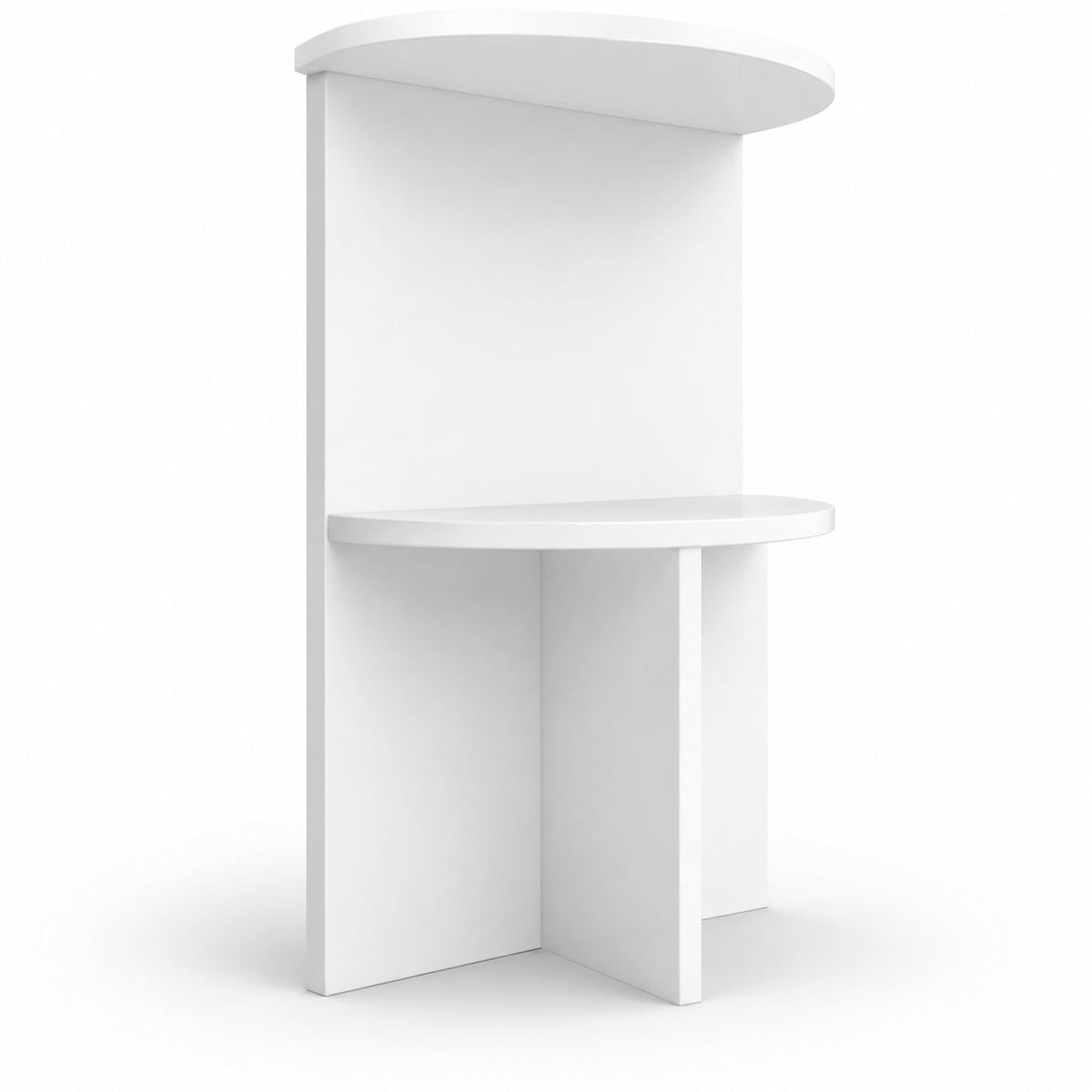 Airfind 2-Tier Round Side Table with Storage Shelf for Small Space, 66 Lbs Capacity, Engineered Wood, 14 Inch X 23 Inch for Convenient Everyday Use, White