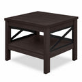 Airfind 2-Tier Square Side Table with Storage Shelf and X-Frame for Bedroom Living Room, 220 lbs Capacity, Engineered Wood MDF Frame, Brown