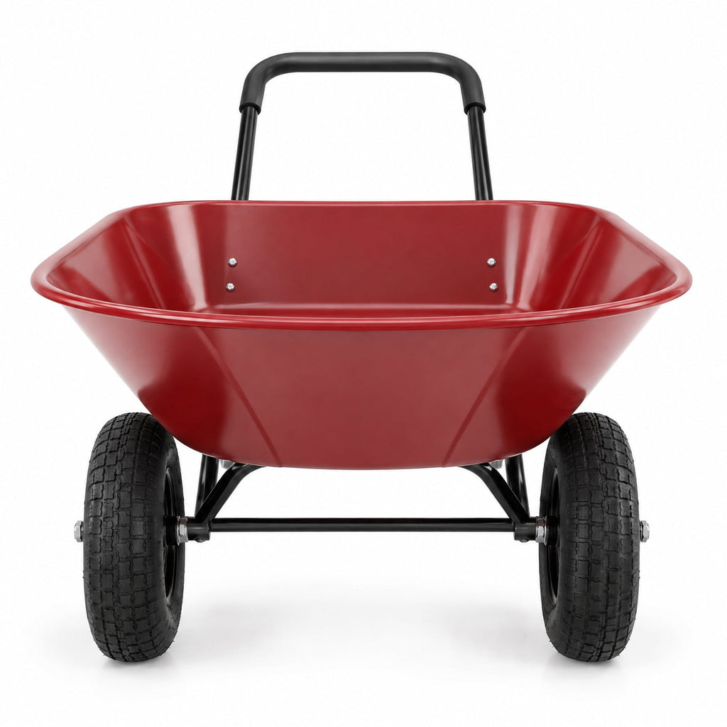 Airfind 2 Tire Heavy-duty Dolly Utility Cart Wheelbarrow Garden Cart, Steel and PP, 54 Inch x25 Inch x26 Inch (L x W x H), Red for Home, Patio and Everyday Use