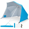 Airfind 2-in-1 Beach Shelter Umbrella UPF 50+ with Side Panels for Camping Picnic, Oxford Cloth Fiberglass Pole Metal PP Frame, Turquoise