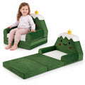 Airfind 2-in-1 Convertible Kids Sofa to Lounger with Christmas Patterns, Ultra-soft Fabric Sponge Frame, for 18-36 Months Old, Green