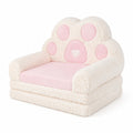 Airfind 2-in-1 Convertible Kids Sofa to Lounger with Removable Cover, Cotton Velvet Sponge Frame, for 18-36 Months Old, Pink