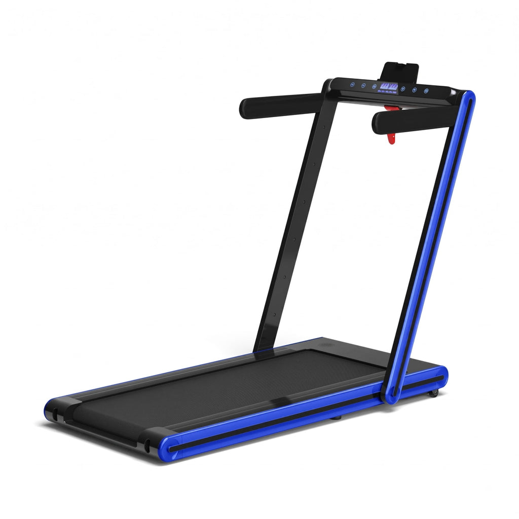 Airfind 2 in 1 Folding Treadmill with 2.25 HP Motor and Dual LED Display for Home Office Under Desk Walking and Jogging, Navy