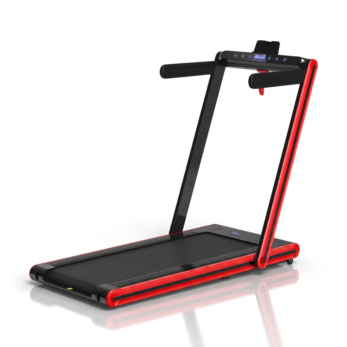 Airfind 2 in 1 Folding Treadmill with 2.25 HP Motor and Dual LED Display for Home Office Under Desk Walking and Jogging, Red