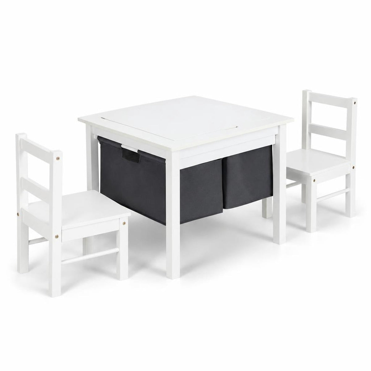 Airfind 2-in-1 Youth Activity Table and 2 Chairs Set with Storage Building Block Table, 200 Lbs Capacity, MDF Non-woven Fabric, for 3-8 Years, White