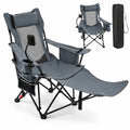 Airfind 2-in-1 Reclining Camping Chair with 3-Level Adjustable Backrest, 330 lbs Capacity, Fabric Metal Cotton Frame, 51.5 Inch x 32 Inch x 34.5 Inch Footprint