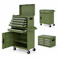 Airfind 2-in-1 Rolling Tool Chest with 5 Sliding Lockable Drawers, 220.5 lbs Capacity, Steel rubber-plastic synthetic Frame, Green
