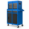 Airfind 2-in-1 Rolling Tool Chest with 5 Sliding Lockable Drawers, 220.5 lbs Capacity, Steel rubber-plastic synthetic Frame, Navy