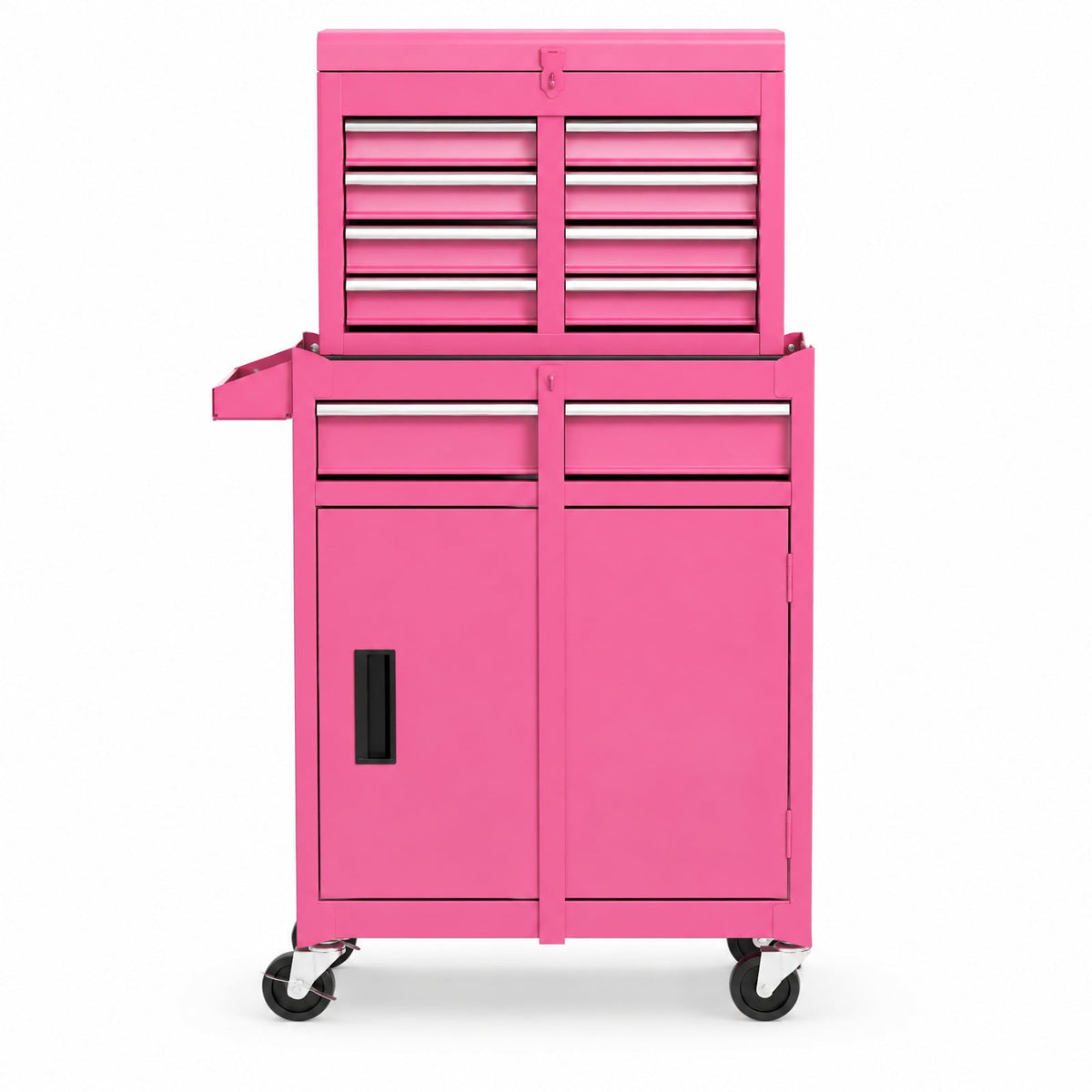 Airfind 2-in-1 Rolling Tool Chest with 5 Sliding Lockable Drawers, 220.5 lbs Capacity, Steel rubber-plastic synthetic Frame, Pink Main