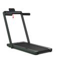 Airfind 2-in-1 Walk-to-Run Folding Treadmill for home with audio console and app sync plus cushioned belt for small spaces, Green