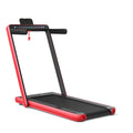 Airfind 2-in-1 Walk-to-Run Folding Treadmill for home with audio console and app sync plus cushioned belt for small spaces, Red