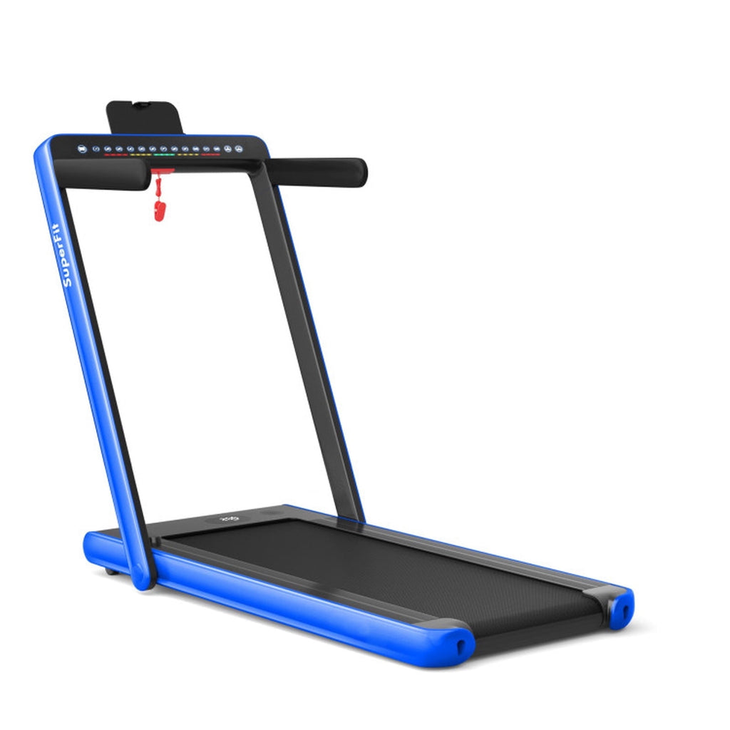 Airfind 2-in-1 Walk-to-Run Folding Treadmill Walking Treadmill for Home with Cushioned Deck Supports 265 lbs Compact Under Desk Design, Blue