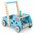 Airfind 2-in-1 Wooden Baby Walker with Adjustable Speed and Bottom Storage, MDF Frame, for 3+ Years Old, 16in x 12.5in x 16.5in Footprint, Blue