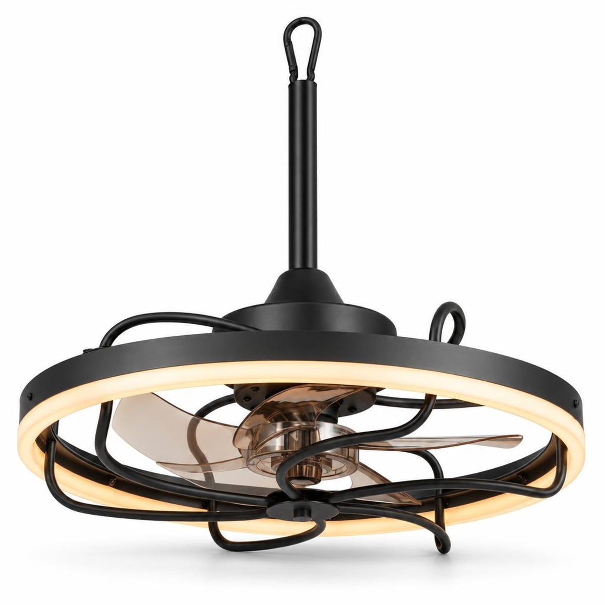 Airfind 20 Inch Ceiling Fan with Dimmable LED Light 6 Speeds and Timer, ABS Frame, 20 Inch x 15 Inch Footprint, Memory Function for Added Convenience, Black