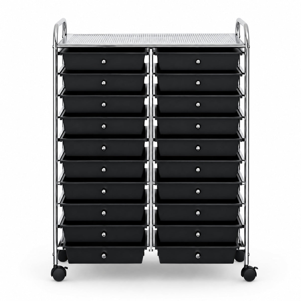 Airfind 20 Drawers Storage Rolling Cart Studio Organizer, Steel Frame, 25 Inch x15 Inch x 34 Inch Footprint, Black