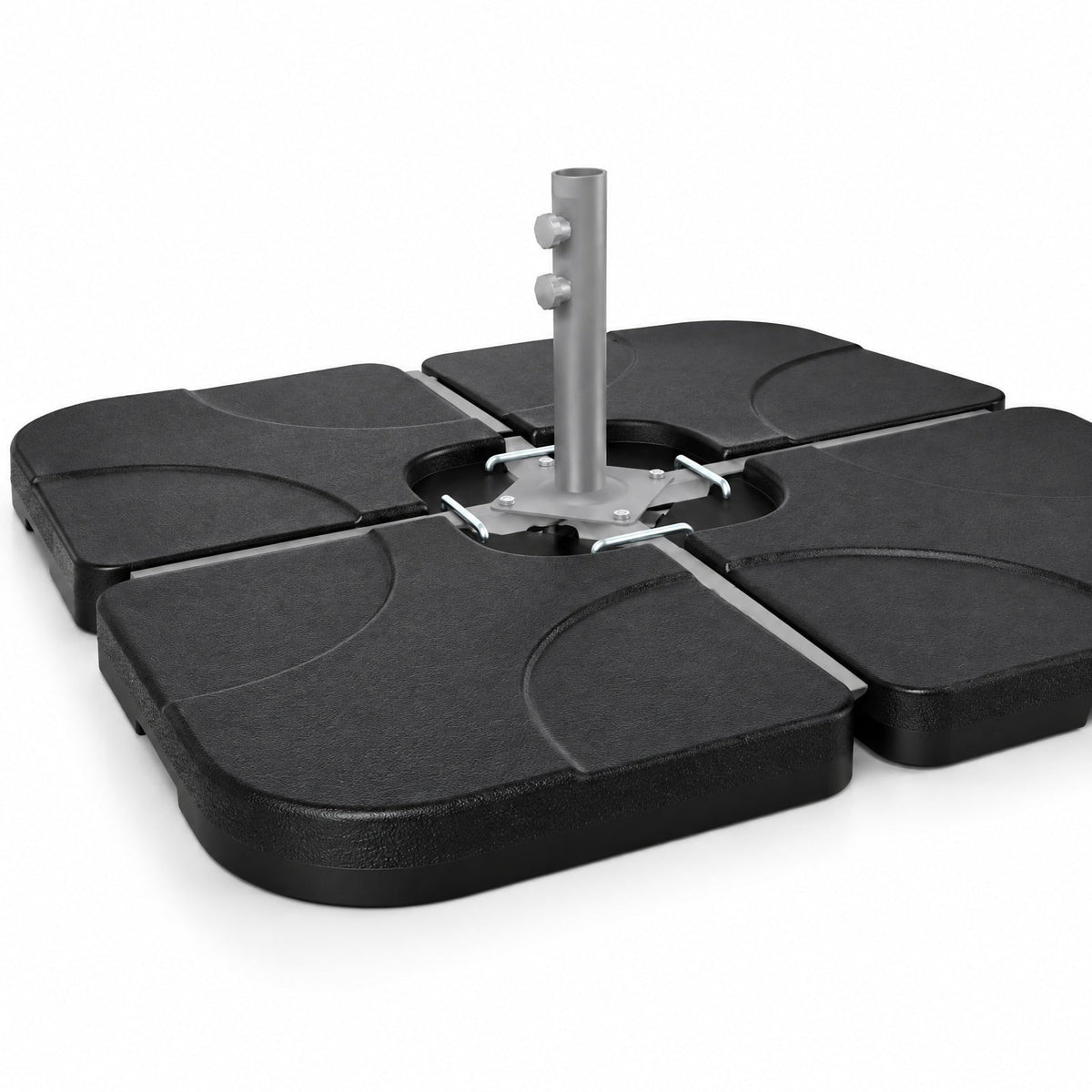 Airfind 20 Inch Patio Offset Water Filled Plate Umbrella Base Sand, HDPE Frame, Black, Product size 20 x 20 x 3(L x W x H) F