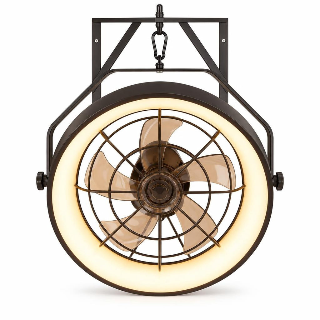 Airfind 20 Wall Mounted Fan with 3CCT Dimmable LED Light and Timer, ABS Frame, 20 x 5.5 Footprint, Black