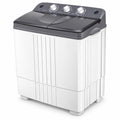 Airfind 20 lbs Portable Semi-automatic Twin-tub Washing Machine, ABS PP Frame, Side Carrying Handles for Effortless Movement, Black