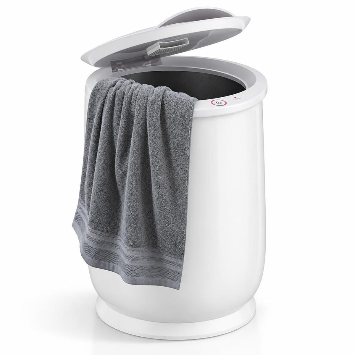 Airfind 20L Bathroom Towel Warmer with Auto Shut, Plastic Frame, 13in x 13in x 18.5in Footprint, White, Easy to use with one-button control design