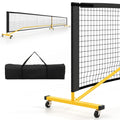 Airfind 22-Foot Portable Pickleball Net with Rolling Wheels Carry Bag, Black