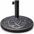 Airfind 22 Inch Heavy Duty Round Umbrella Base Stand, Steel upright and resin base Round base Frame, Bronze