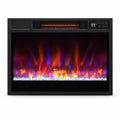 Airfind 23 Inch 1500W Recessed Electric Fireplace Insert with Remote Control, Metal Tempered Glass PS Frame, Black