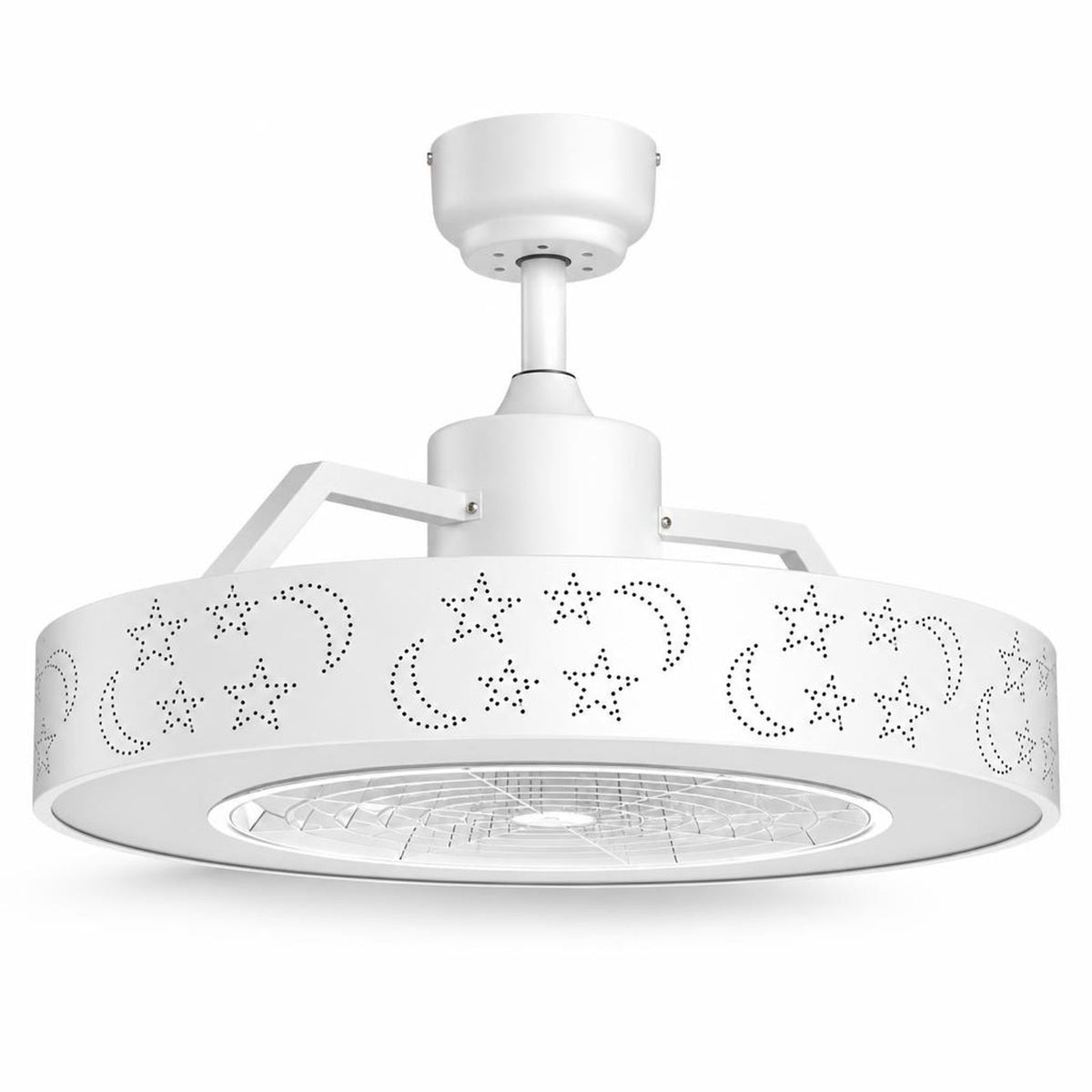 Airfind 23 Inch Ceiling Fan with LED Light and Remote Control, Iron ABS Frame, 23 Inch x 10.5 Inch - 20 Inch Footprint for Everyday Use, White
