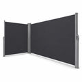 Airfind 237 x 63 Inch Patio Retractable Double Folding Side Awning Screen Divider, Aluminum Frame, 236 Inch x 2 Inch x 63 Inch Footprint, Dark gray