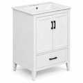 Airfind 24.5 Modern Bathroom Vanity with Sink 2 Doors and Drawer, 24.5 x 18.5 x 34Sink Footprint, White