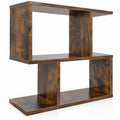 Airfind 24 Inch 3-Tier Geometric Bookshelf with Thick Foot Pads, 44 lbs Capacity, Engineered Wood PVC Frame, 19.5in x 7in x 22in Footprint, Brown