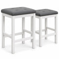 Airfind 24 Inch Bar Stools with Padded Seat Footrest and Rubber Wood, 330 Lbs Capacity, Rubber Wood Sponge PVC Leather Plywood, Gray