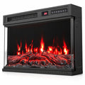 Airfind 24 Inch Electric Fireplace Insert, 3-Sided Glass Built-in Recessed Fireplace featuring 12 Flame Colors, Remote Control and Timer, Black