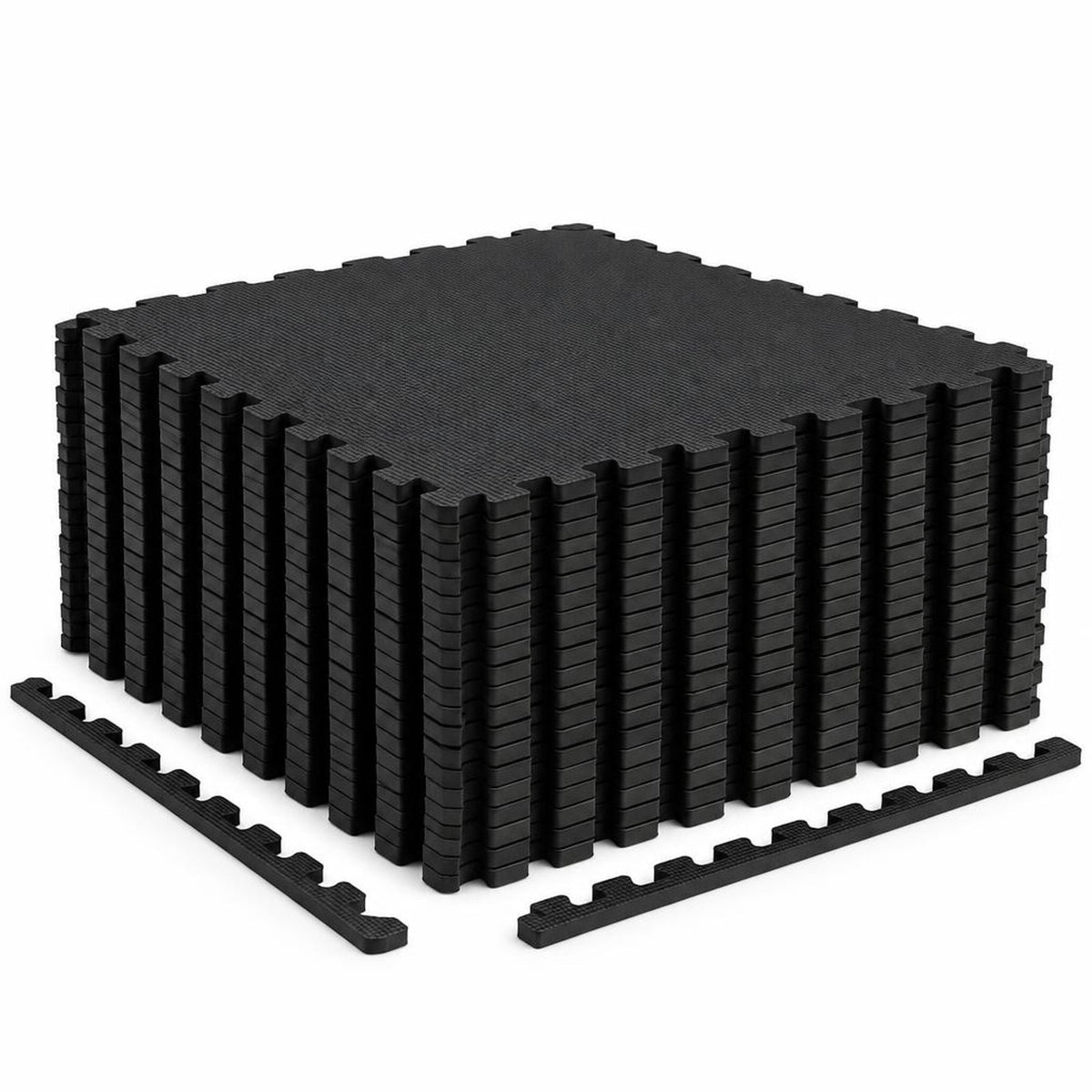 Airfind 24 Pack Non-Slip Protective Interlocking EVA Foam Floor Tiles, EVA Foam Frame, 143 x 97 x 0.5 Footprint, Black
