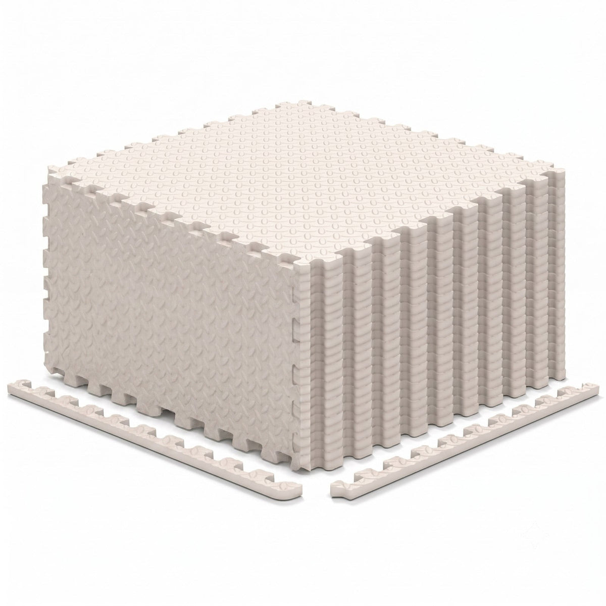 Airfind 24 Tiles Puzzle Exercise Floor Mat with Interlocking EVA Foam and Non-Slip Texture for Home Gym Equipment Protection, Beige