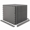 Airfind 24 Tiles Puzzle Exercise Floor Mat with Interlocking EVA Foam and Non-Slip Texture for Home Gym Equipment Protection, Gray