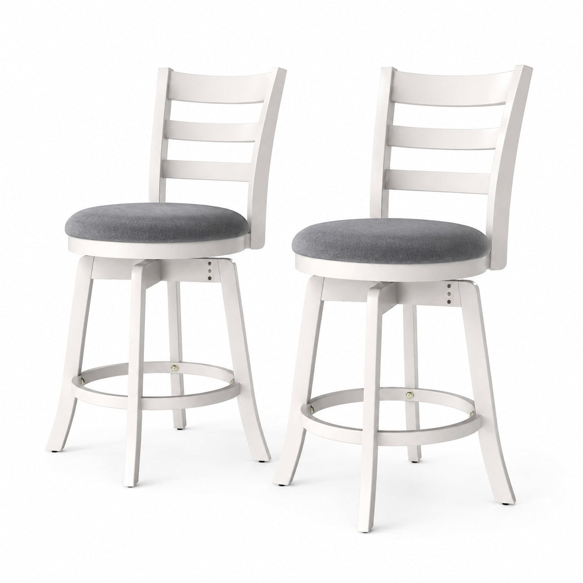 Airfind 25 Inch /30.5 Inch Swivel Barstools Set of 2 360° Rotating Bar/Counter Height Chairs with Upholstered Seat-25 Inch, 350 lbs Capacity