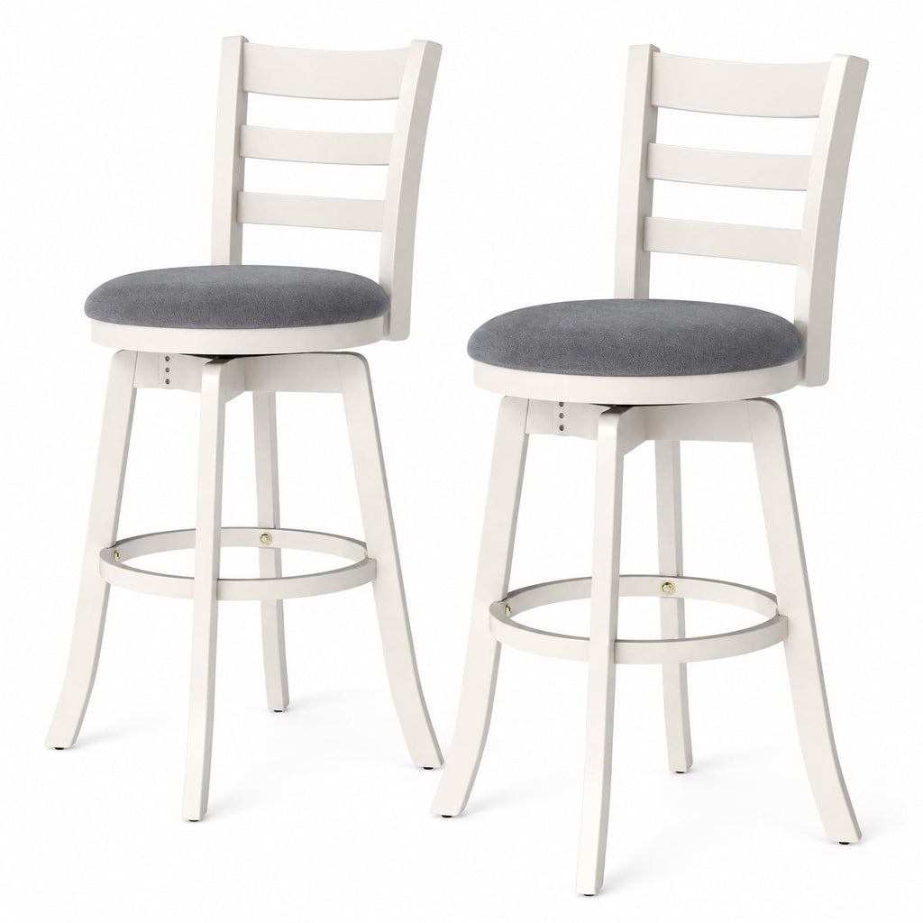Airfind 25 Inch /30.5 Inch Swivel Barstools Set of 2 360° Rotating Bar/Counter Height Chairs with Upholstered Seat-30.5 Inch, 350 lbs Capacity