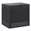 Airfind 25 Gallon Outdoor Storage Box with Rattan Patterns, 180 lbs Capacity, PP Frame, 23 x 17 x 21 Footprint, Brown