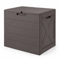 Airfind 25 Gallon Storage Bin with Lid Carry Handles and Lock Hole for Patio Furniture Accessories, 110 lbs Capacity, PP Frame, Brown