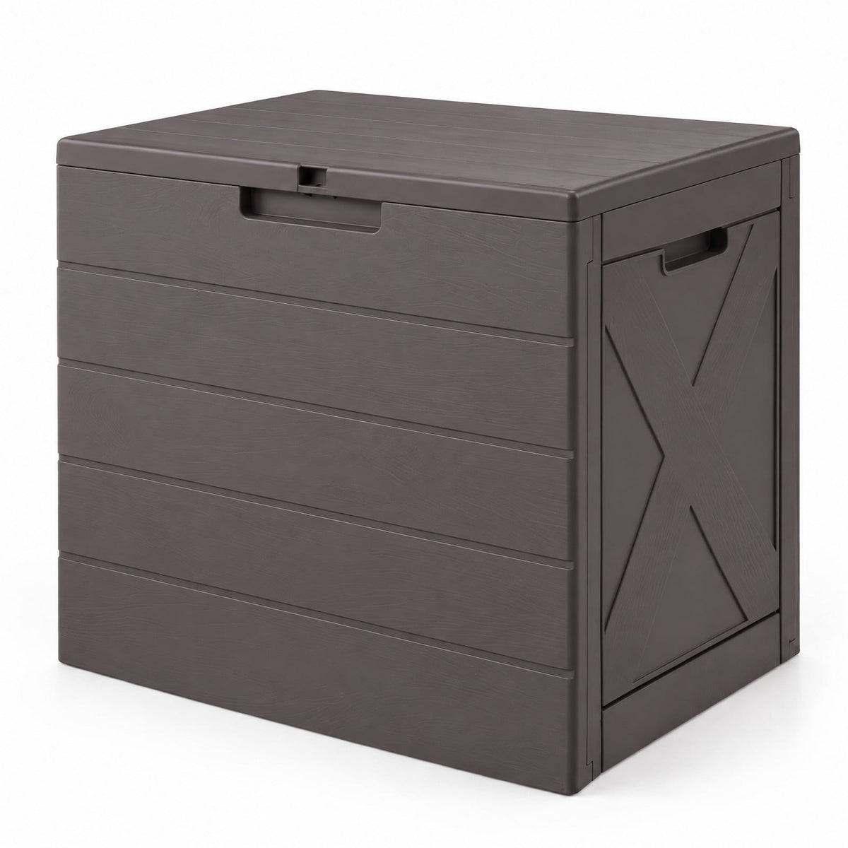 Airfind 25 Gallon Storage Bin with Lid Carry Handles and Lock Hole for Patio Furniture Accessories, 110 lbs Capacity, PP Frame, Brown