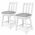 Airfind 25 Inch Modern Bar Stools Set of 2 with Upholstered and 360° Rotation Seat, 400 lbs Suitable Counter Height 35 Inch -39 Inch Capacity, White