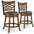 Airfind 26 Inch Counter Height Bar Stools Set of 2 with Rubber Wood Frame-26 Inch, 330 lbs Capacity, Rubber Wood PVC Leather Sponge Frame, Wood