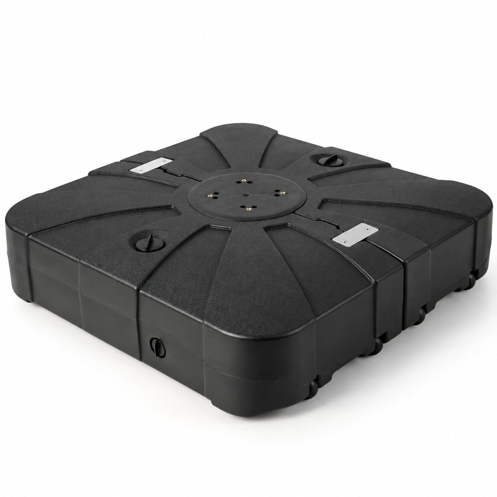 Airfind 260 lbs Offset Patio Umbrella Base with Wheels Sand Water Filled, HDPE Frame, Black, Overall Dimensions 33.5 x 33.5 x 8 (L