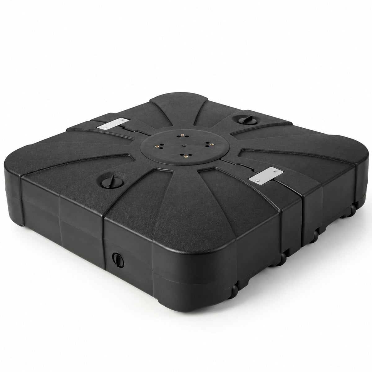 Airfind 260 lbs Offset Patio Umbrella Base with Wheels Sand Water Filled, HDPE Frame, Black, Overall Dimensions 33.5 x 33.5 x 8 (L