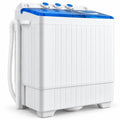 Airfind 26lbs Portable Semi-Automatic Twin Tub Washing Machine with Drain Pump, PP ABS Rated Frame, 27.5 x 16 x 32 Footprint, Blue