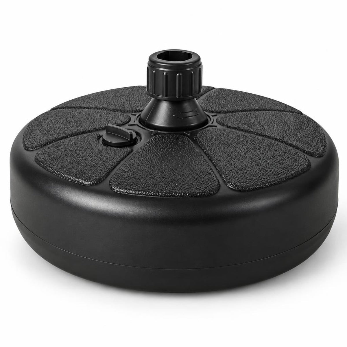 Airfind 27 lbs Fillable Round Umbrella Base Stand for Yard Garden Poolside, HDPE Frame, Black, easily set up or taken down no tools required