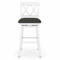 Airfind 29 Inch Counter Height Barstool with Backrest and Upholstered Seat Cushion for Kitchen Dining Room-29 Inch, 330 lbs Capacity, White