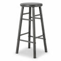 Airfind 29in Swivel Bar Stools Set of 2 with Footrests and Crossbars, 330 lbs Capacity, Rubber Wood Frame, 13in x 13in x 29in Footprint, Gray