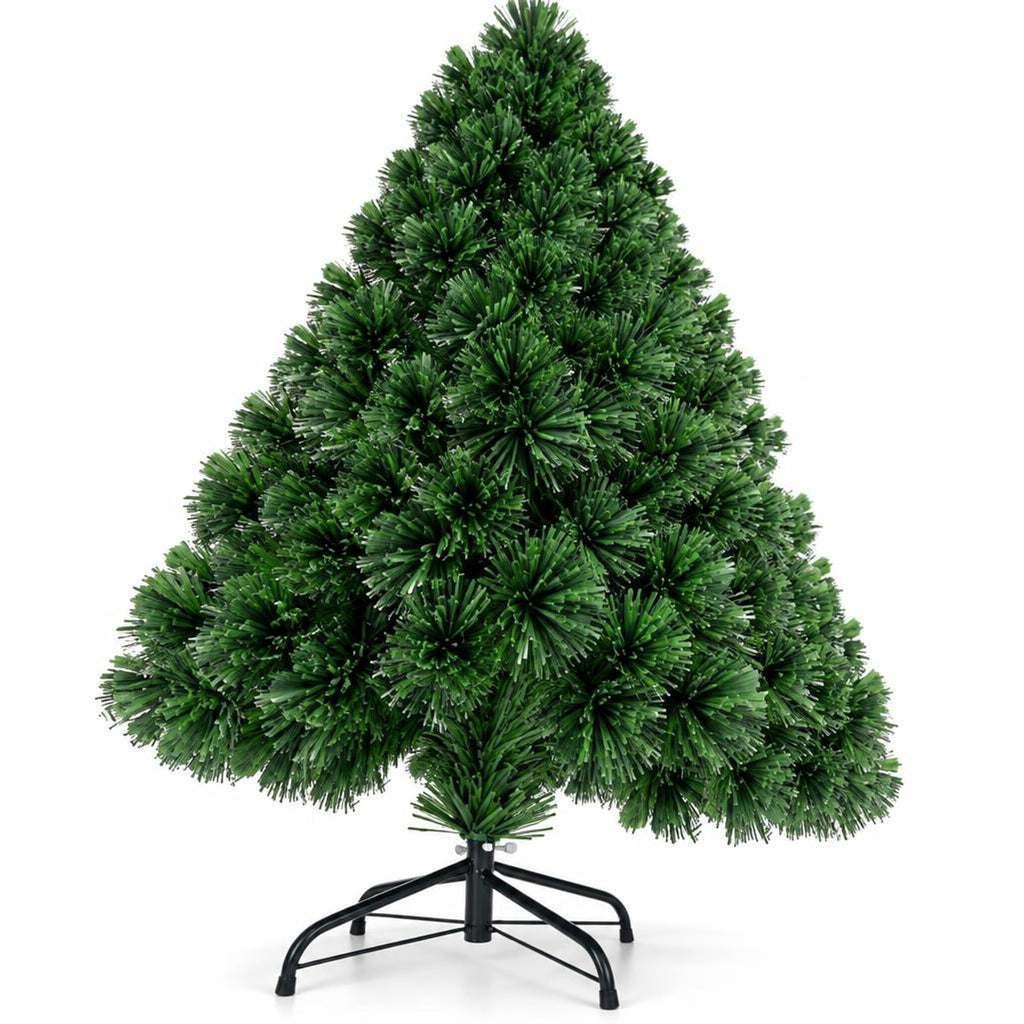 Airfind 3ft / 4ft / 5ft / 6ft Fiber Optic Artificial PVC Christmas Tree-4 ft, PVC Plastic Fiber Optic 3 Ft Frame, 1.7ft x 3ft Footprint, Green